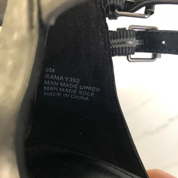 Mia Shoes Rama Colorful Stitched Black Heels Sz 9
