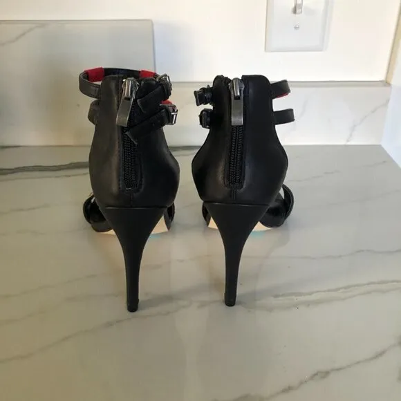 Mia Shoes Rama Colorful Stitched Black Heels Sz 9