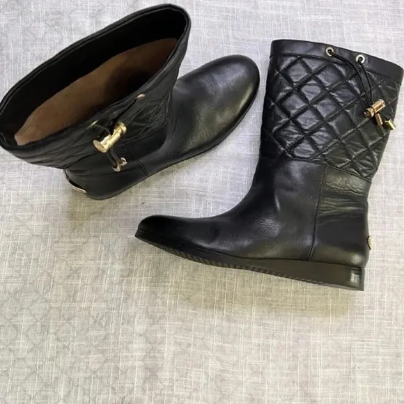 Michael Kors black leather boots size 5 1/2