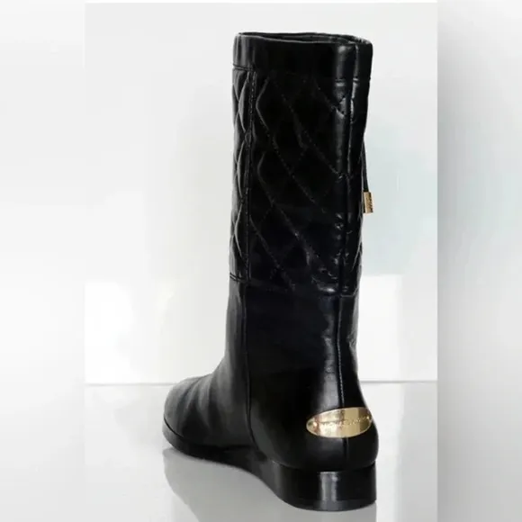 Michael Kors black leather boots size 5 1/2