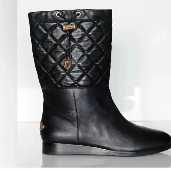 Michael Kors black leather boots size 5 1/2