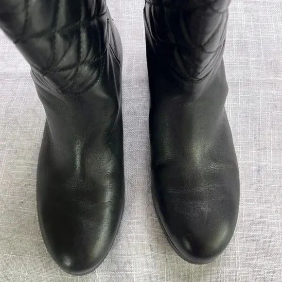 Michael Kors black leather boots size 5 1/2