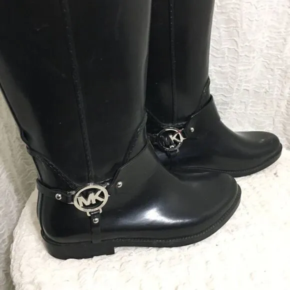 Michael Kors Black Rain Boots Size 6