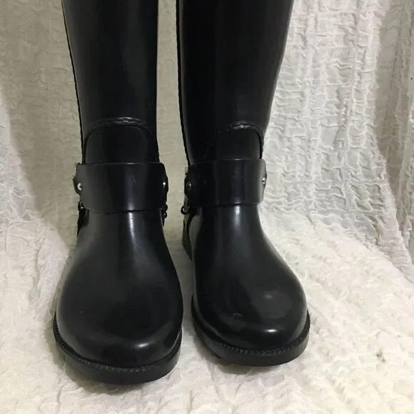 Michael Kors Black Rain Boots Size 6