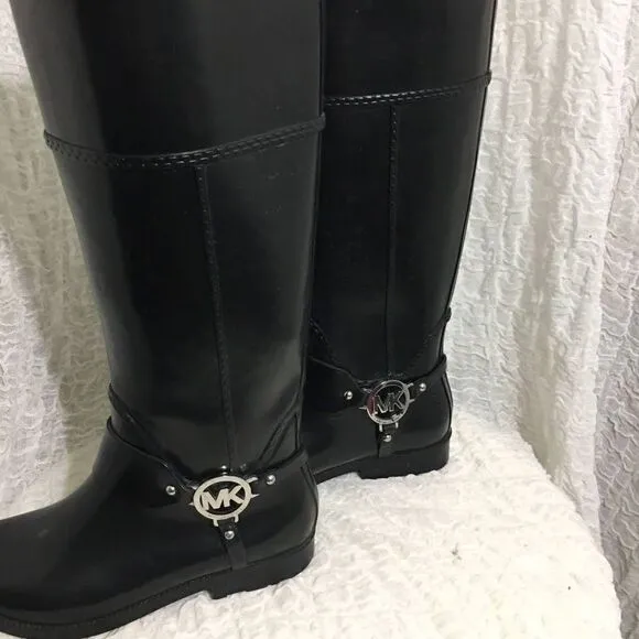 Michael Kors Black Rain Boots Size 6