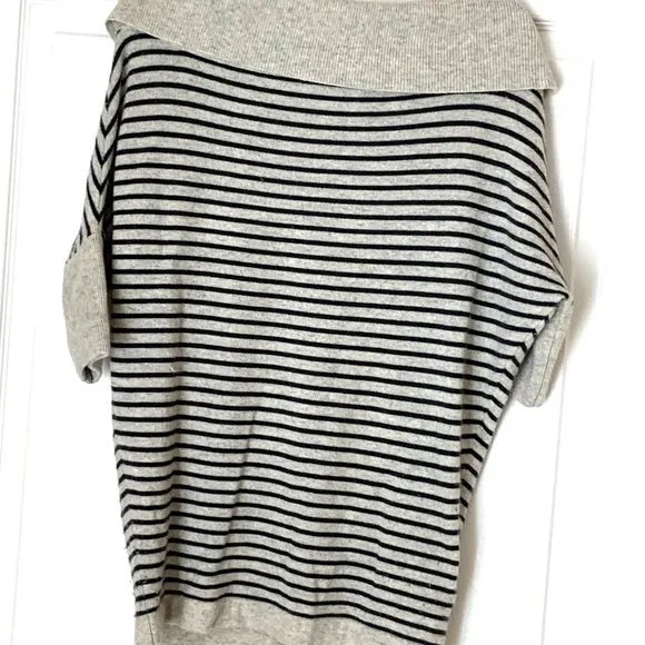MICHAEL KORS CASHMERE 100% Stripes Short Sleeves Boat or Off Shoulder