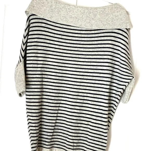 MICHAEL KORS CASHMERE 100% Stripes Short Sleeves Boat or Off Shoulder