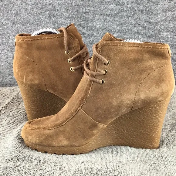 Michael Kors Rory Bootie Brown Platform Wedge Ankle Boots NWOT