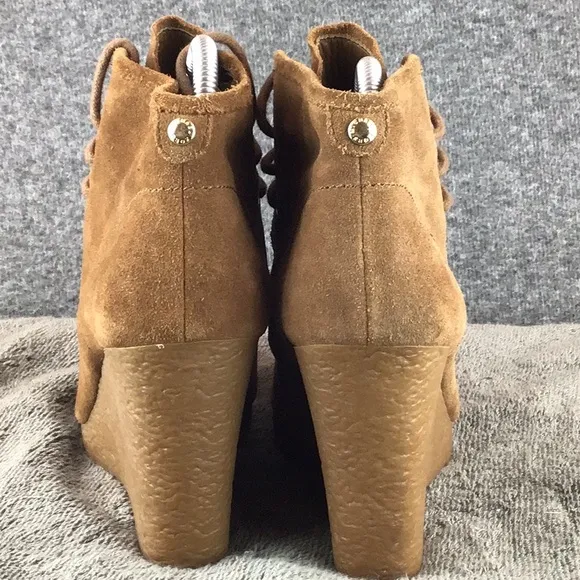 Michael Kors Rory Bootie Brown Platform Wedge Ankle Boots NWOT