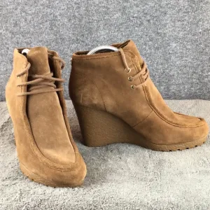 Michael Kors Rory Bootie Brown Platform Wedge Ankle Boots NWOT