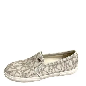 Michael Kors white gold mk signs slip on shoes