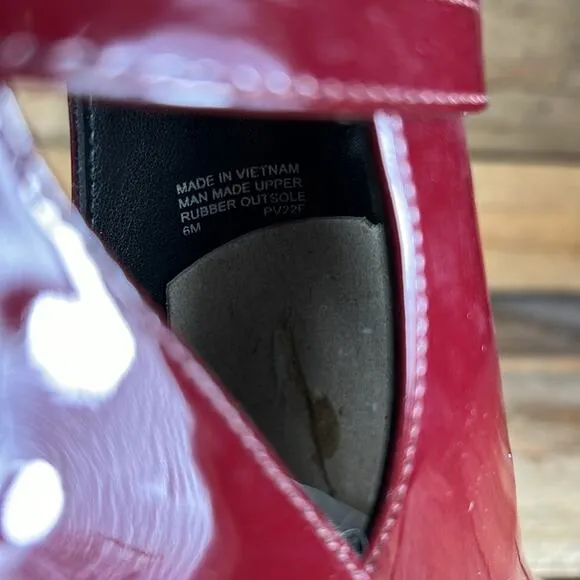 MICHAEL Michael Kors Lawson Open Toe Leather Bootie - Burgundy - 6 - NWOB