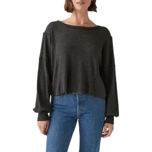 Michael Star Cait Rib Mix Pullover Tharmal Sweater Charcoal Black Size XS NWT