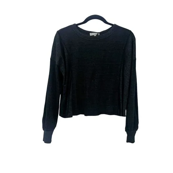 Michael Star Cait Rib Mix Pullover Tharmal Sweater Charcoal Black Size XS NWT