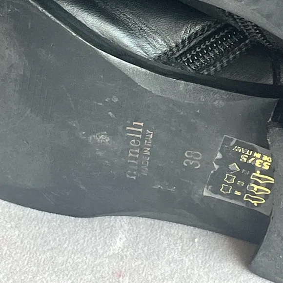 Minelli  Black Leather Boots Minelli women size 7.5 made in Italy