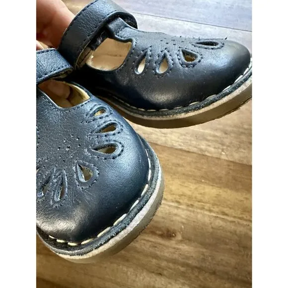Mini Boden Navy Leather T Strap Mary Jane Shoes Classic Preppy European 24EU/8US