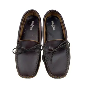 *Minnetonka Mens Shoes Size 10.5 Brown Leather Moccasin Driving Loafer Normcore