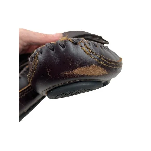 *Minnetonka Mens Shoes Size 10.5 Brown Leather Moccasin Driving Loafer Normcore