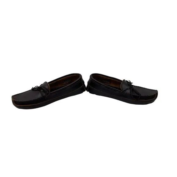 *Minnetonka Mens Shoes Size 10.5 Brown Leather Moccasin Driving Loafer Normcore