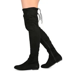 Mistress Black Flat OTK Boots