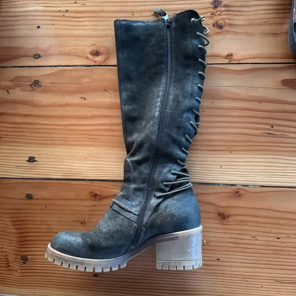 Miz Mooz Shankira Suede Tall Lace Up Boots Size39