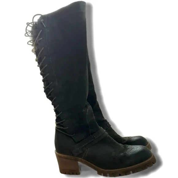 Miz Mooz Shankira Suede Tall Lace Up Boots Size39