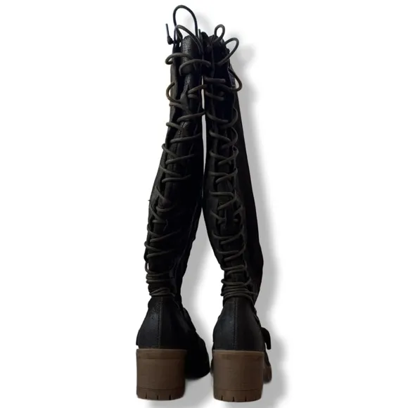 Miz Mooz Shankira Suede Tall Lace Up Boots Size39