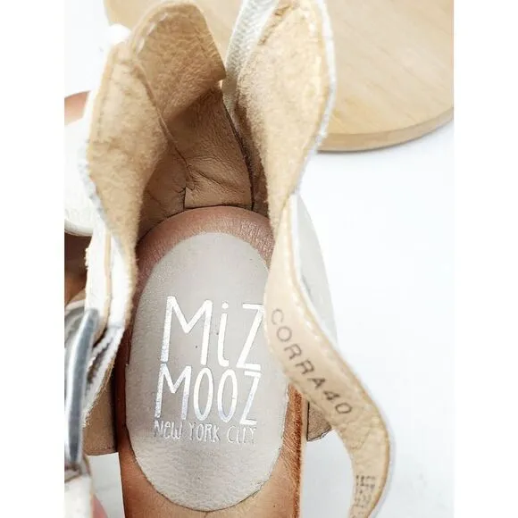Miz Mooz Shoes Women 40 Corra Off White Pump Buckle Strap Bootie Open Toe Sandal