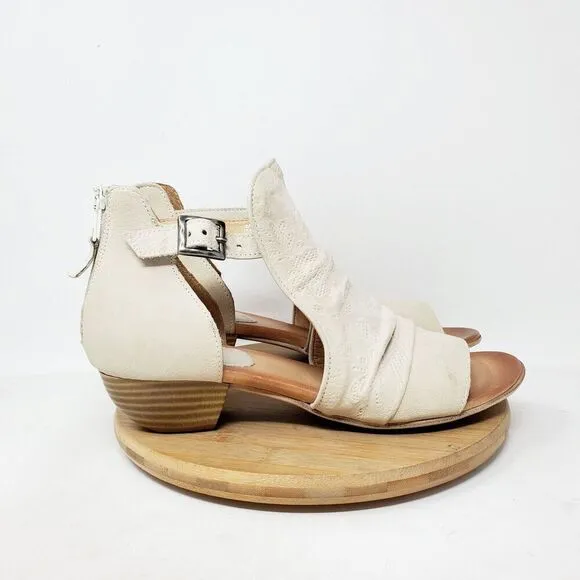 Miz Mooz Shoes Women 40 Corra Off White Pump Buckle Strap Bootie Open Toe Sandal