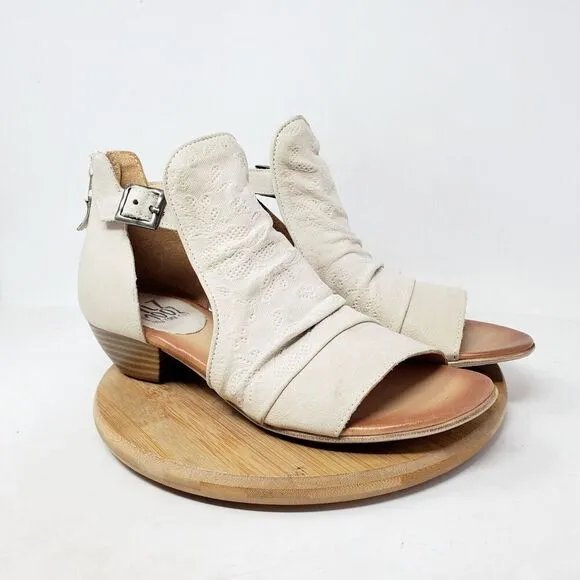 Miz Mooz Shoes Women 40 Corra Off White Pump Buckle Strap Bootie Open Toe Sandal