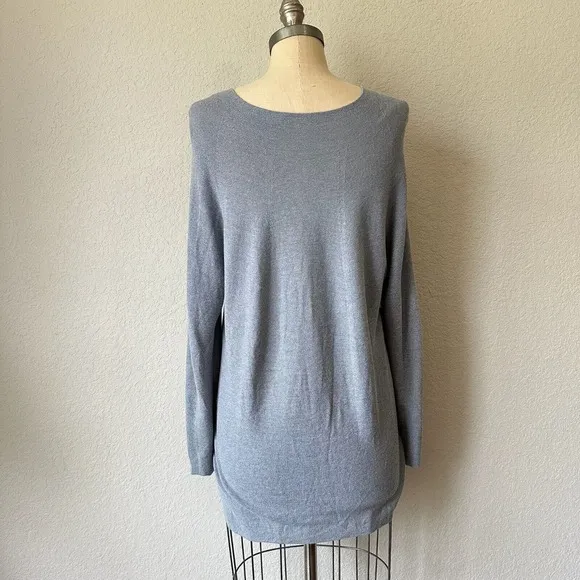 MM LAFLEUR Gray Long Sleeve Knit Classic Mini Dress