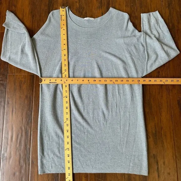 MM LAFLEUR Gray Long Sleeve Knit Classic Mini Dress
