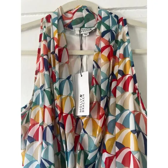 Molly Bracken Dress White Parasol High Low Asymmetrical Size Small Women's NWT‎