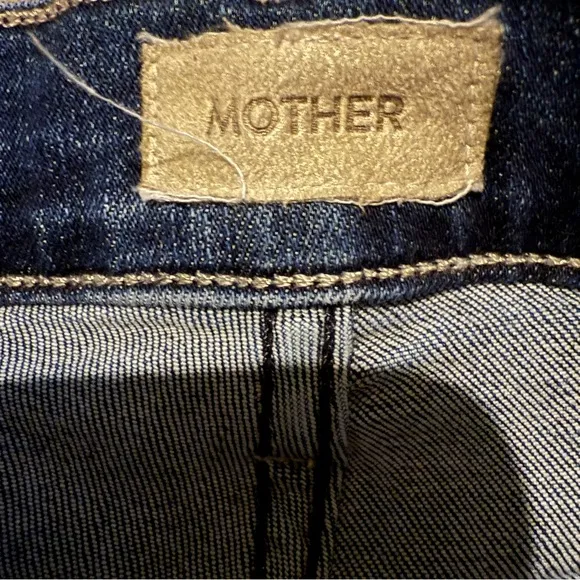 Mother Lil Hustle Ankle High Rise Kick Leg Dark Wash Jeans in Heirloom Sz 28