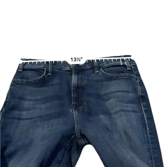 Mother Lil Hustle Ankle High Rise Kick Leg Dark Wash Jeans in Heirloom Sz 28