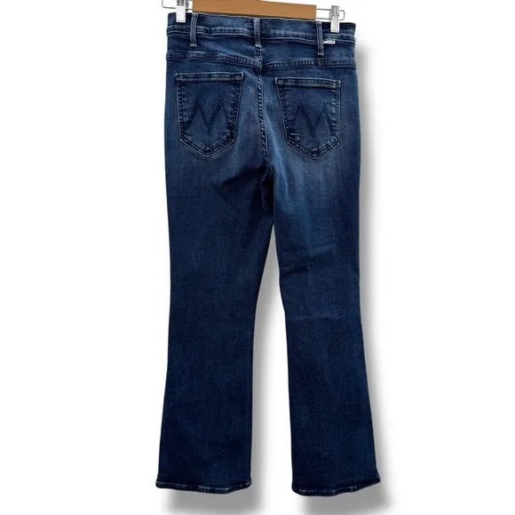 Mother Lil Hustle Ankle High Rise Kick Leg Dark Wash Jeans in Heirloom Sz 28