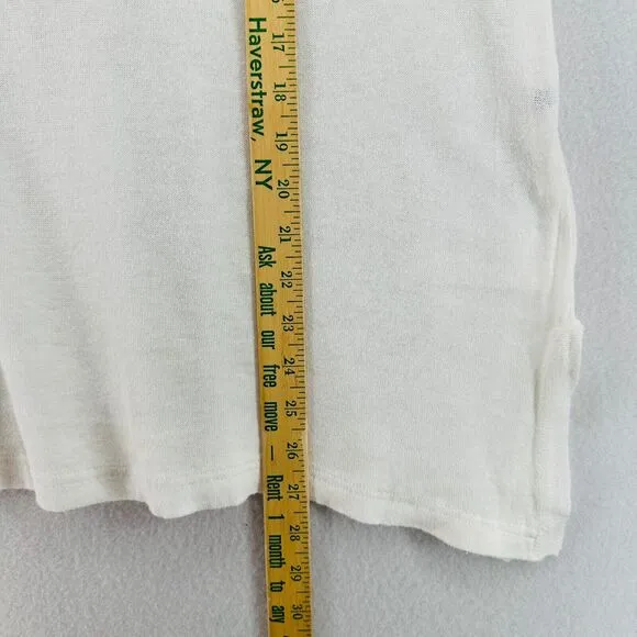 MOYURU Sweater Womens M-L Linen Cotton Boat Neck Flutter Sleeve White Japan
