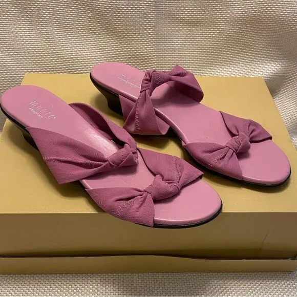 Munro lavender lilac purple slide on wedge low heel sandals size 11 comfort