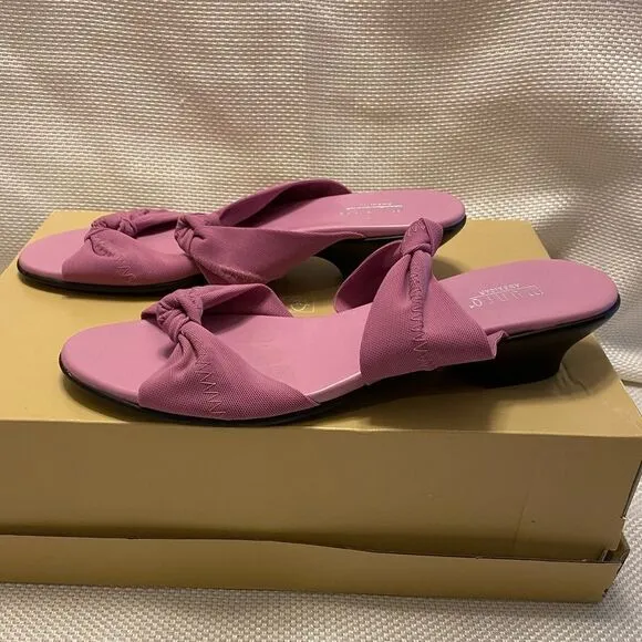 Munro lavender lilac purple slide on wedge low heel sandals size 11 comfort