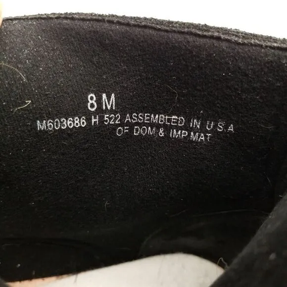 Munro Women Bradley II Lace Up Ankle Boots Size 8 B Black Nubuck Comfort