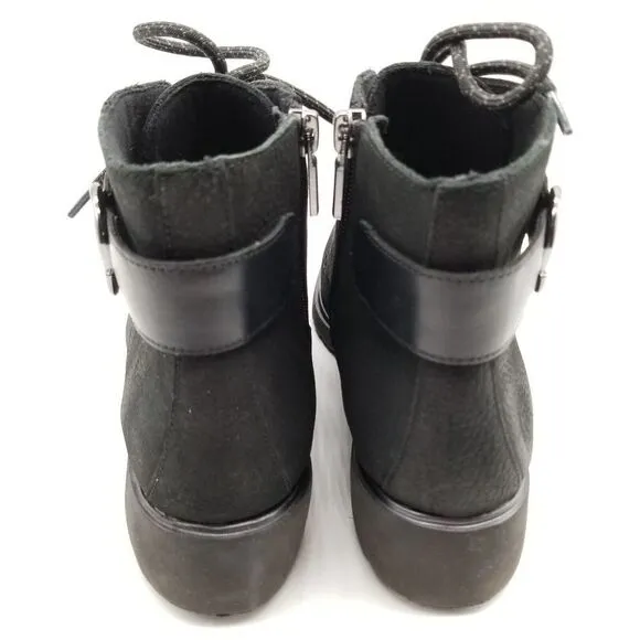 Munro Women Bradley II Lace Up Ankle Boots Size 8 B Black Nubuck Comfort
