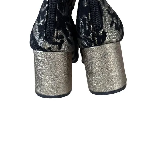 Nanette Lepore Women's Rose Gold with Black Flocking Ankle Boot Size 8.5