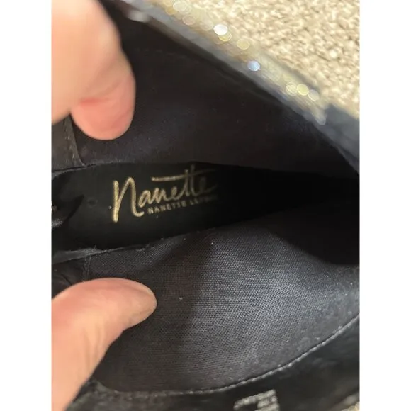 Nanette Lepore Women's Rose Gold with Black Flocking Ankle Boot Size 8.5