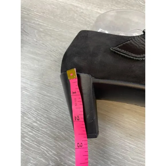 Naot Brava Women's 9.5 Black Suede Patent Leather Orthopedic Mary Jane Pump Heel