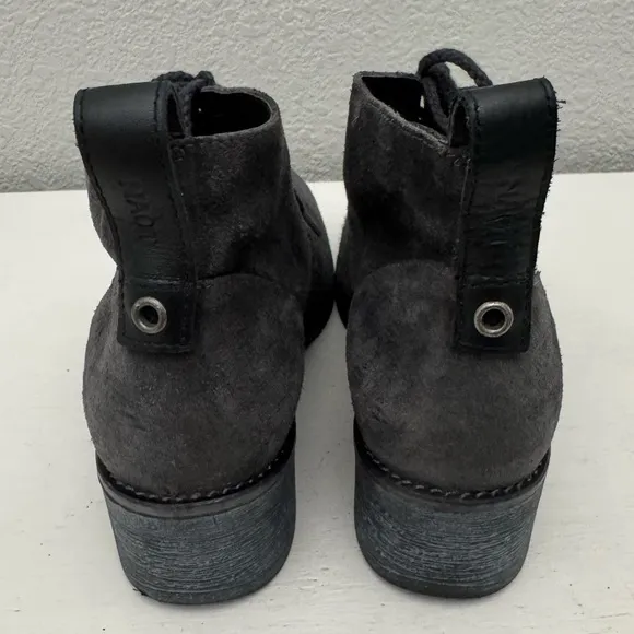 Naot Love Boot Gray Suede Lace Up Comfort Booties Ankle Boots Size 9