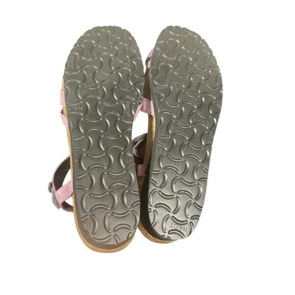 Naot nubuck Strappy Wedge Sandals 39 Lilac Suede Footbed Comfort Shoes