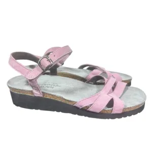 Naot nubuck Strappy Wedge Sandals 39 Lilac Suede Footbed Comfort Shoes