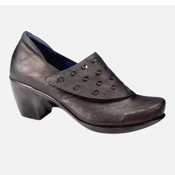 NAOT Precious Metallic Leather Laser Cut Slip On Comfort Shoes Brown