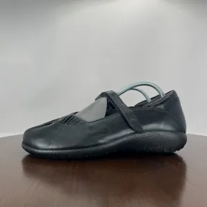 Naot Taramoa Shoes Women's 8 Black Leather Mary Jane Comfort Slip On Flat