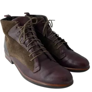 Naot Three Tone Ankle Boots with Lace-Up Design Size EU40